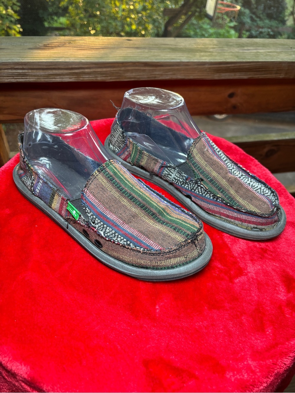 Womens Sanuk Donna Tribal Southwest Aztec Geo Mexican Blanket Slip On Shoes SZ 6